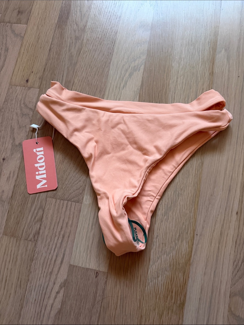 Midori peach high waisted bikini bottom